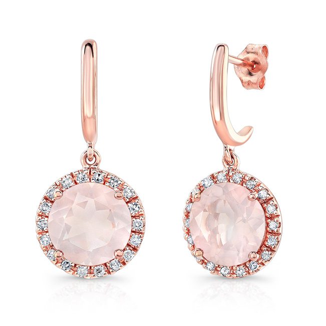 rose gold diamond earrings