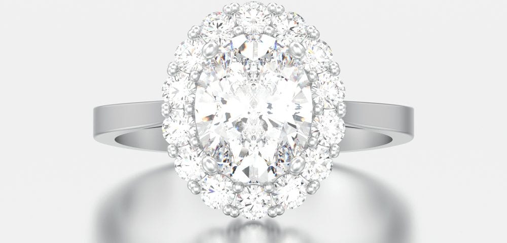 oval cut diamond halo