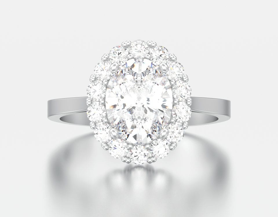 oval cut diamond halo