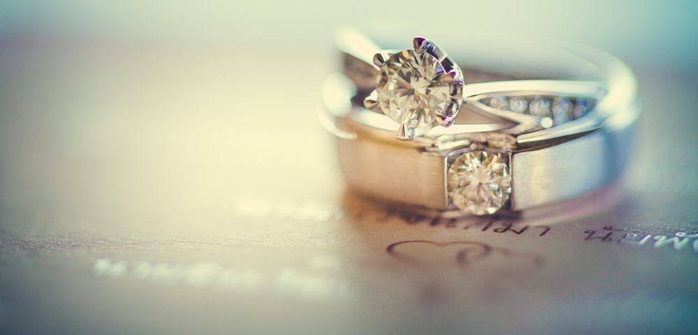 modern engagement ring setup